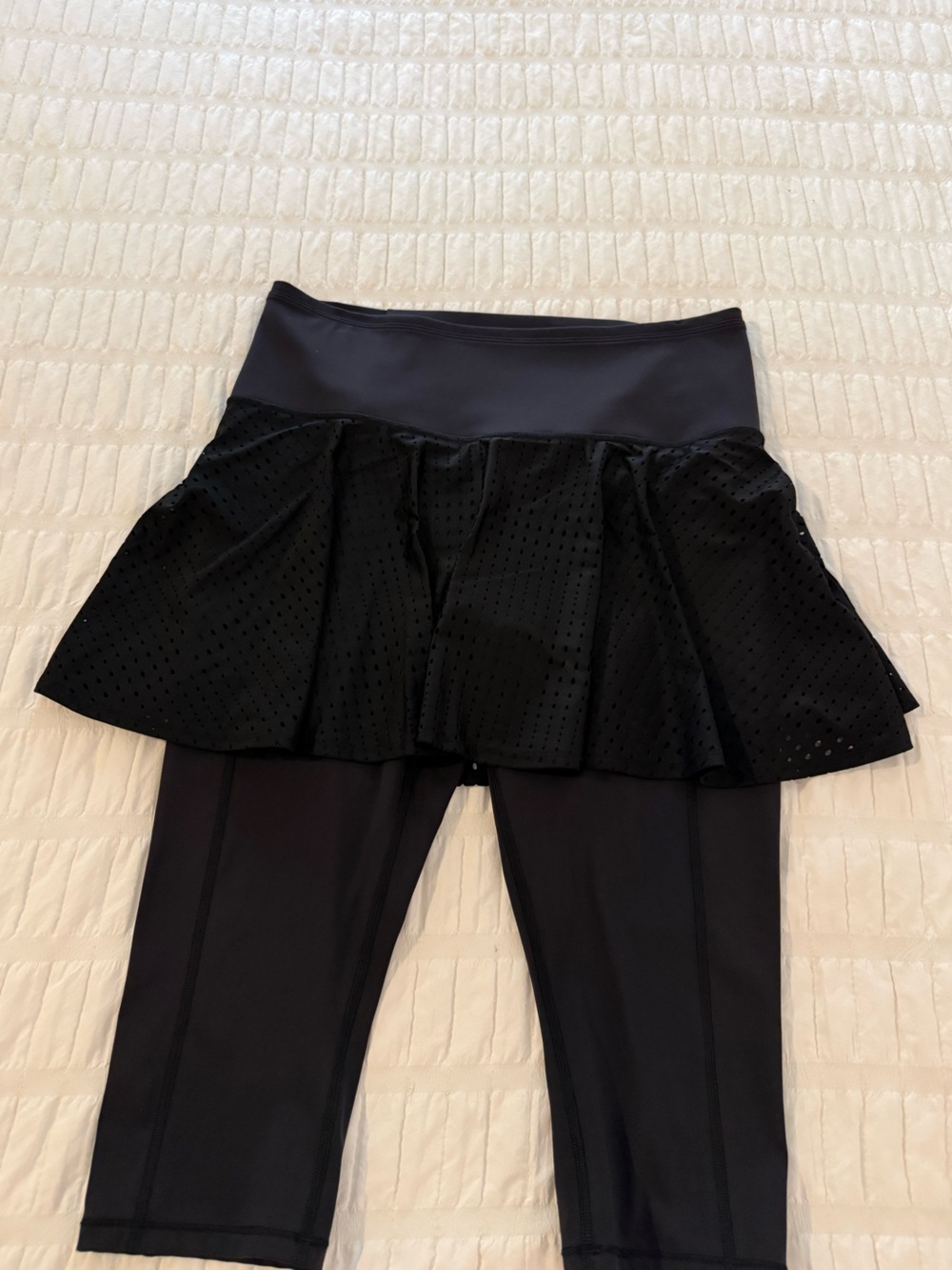 Athleta Black A-Game 2-in-1 Crop Athletic Skirt Legging Combo